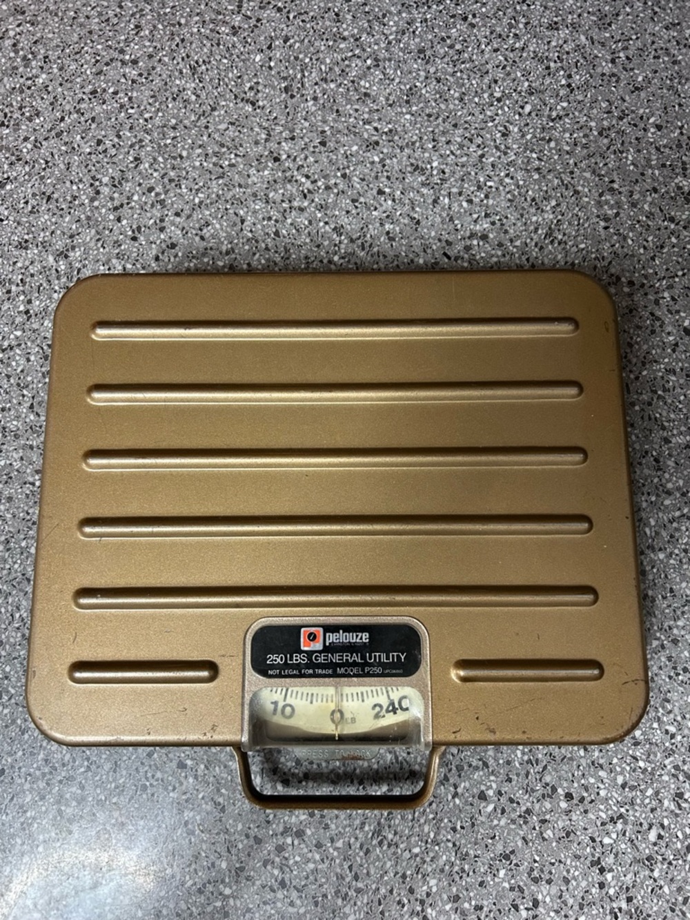 Vintage Pelouze Gold Metal Utility Scale - 250 lbs
